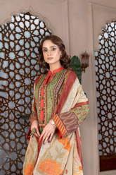 3-PC Unstitched Airjet Printed Lawn Bamber Crinkle Dupatta Rang e Bahar By Wania |  WL-461